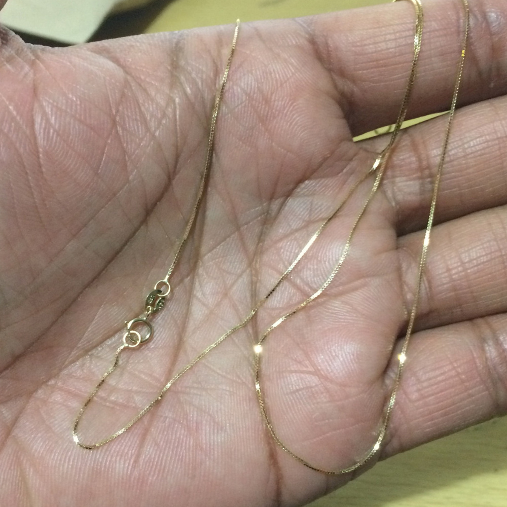 0.6 MM 14k Solid Yellow Gold Thick Box Chain 20" - Picture 3 of 3